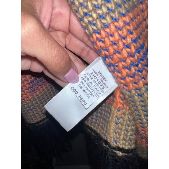 MOTHER || Fringe Alpaca Cardigan Orange Multicolor Size S MSR… - Picture 6 of 8